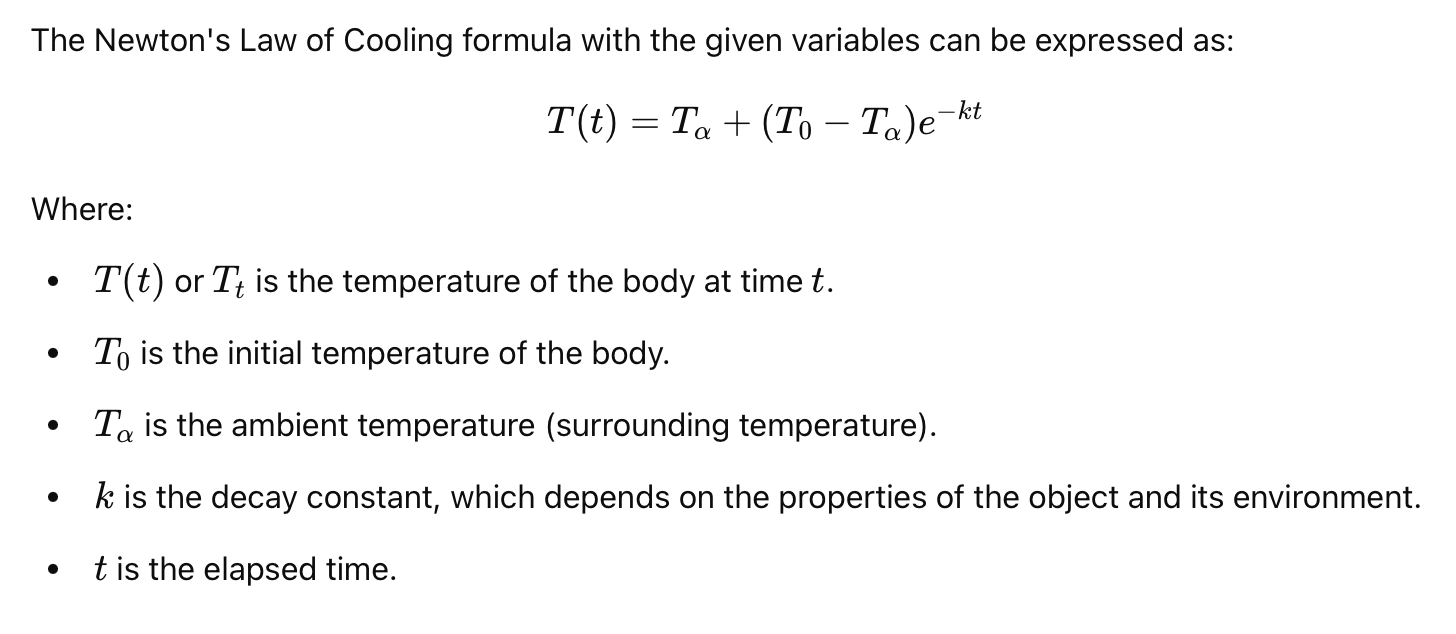 <p>Newton's Law of Cooling</p>