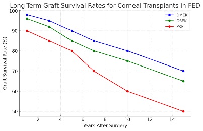 <p>Long-Term Graft Survival Rates of Corneal Transplants in Fuchs Endothelial Dystrophy